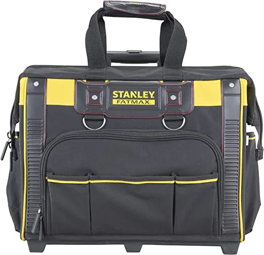 حقيبة أدوات رولينج ريجيد STANLEY FATMAX بفم مفتوح، منظم تخزين متعدد الجيوب، FMST1-80148، أسود