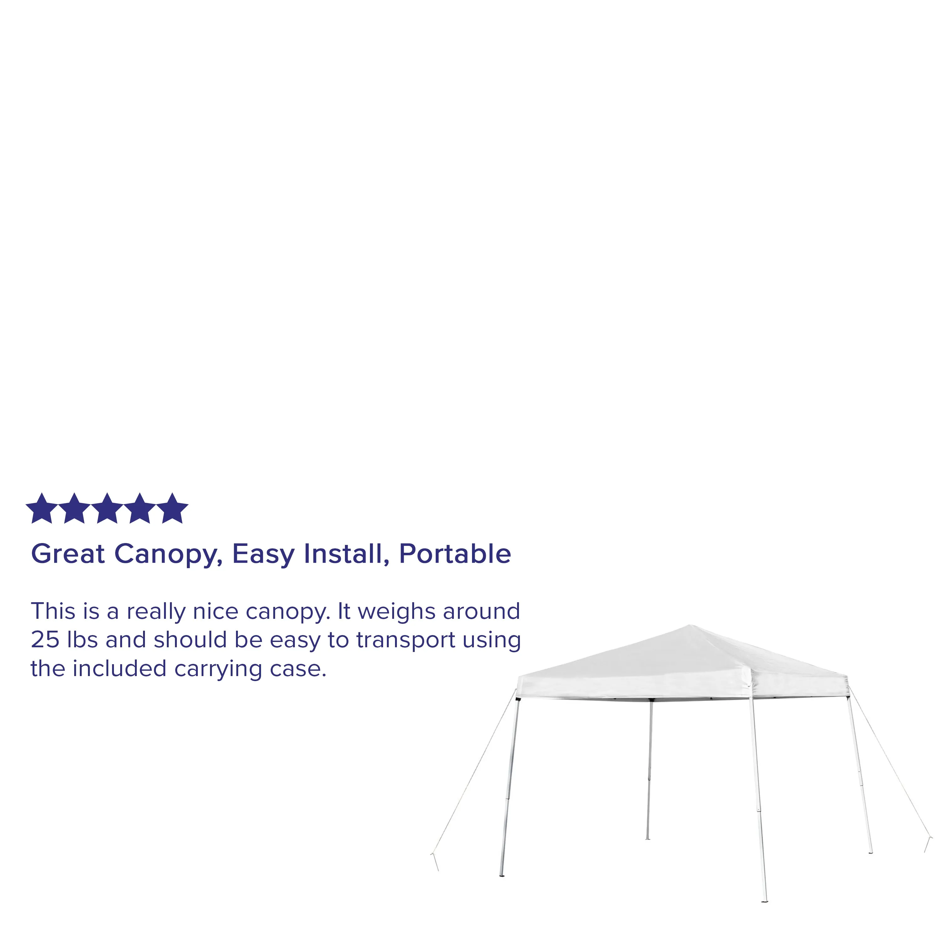 10'x10' White Pop Up Canopy JJ-GZ1010-WH-GG