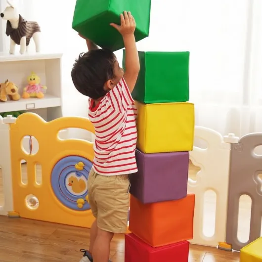 12-Piece 5.5" Soft Colorful Foam Building Blocks