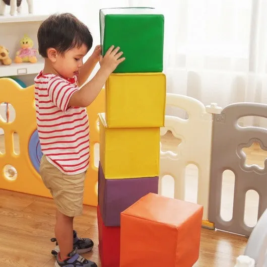 12-Piece 5.5" Soft Colorful Foam Building Blocks