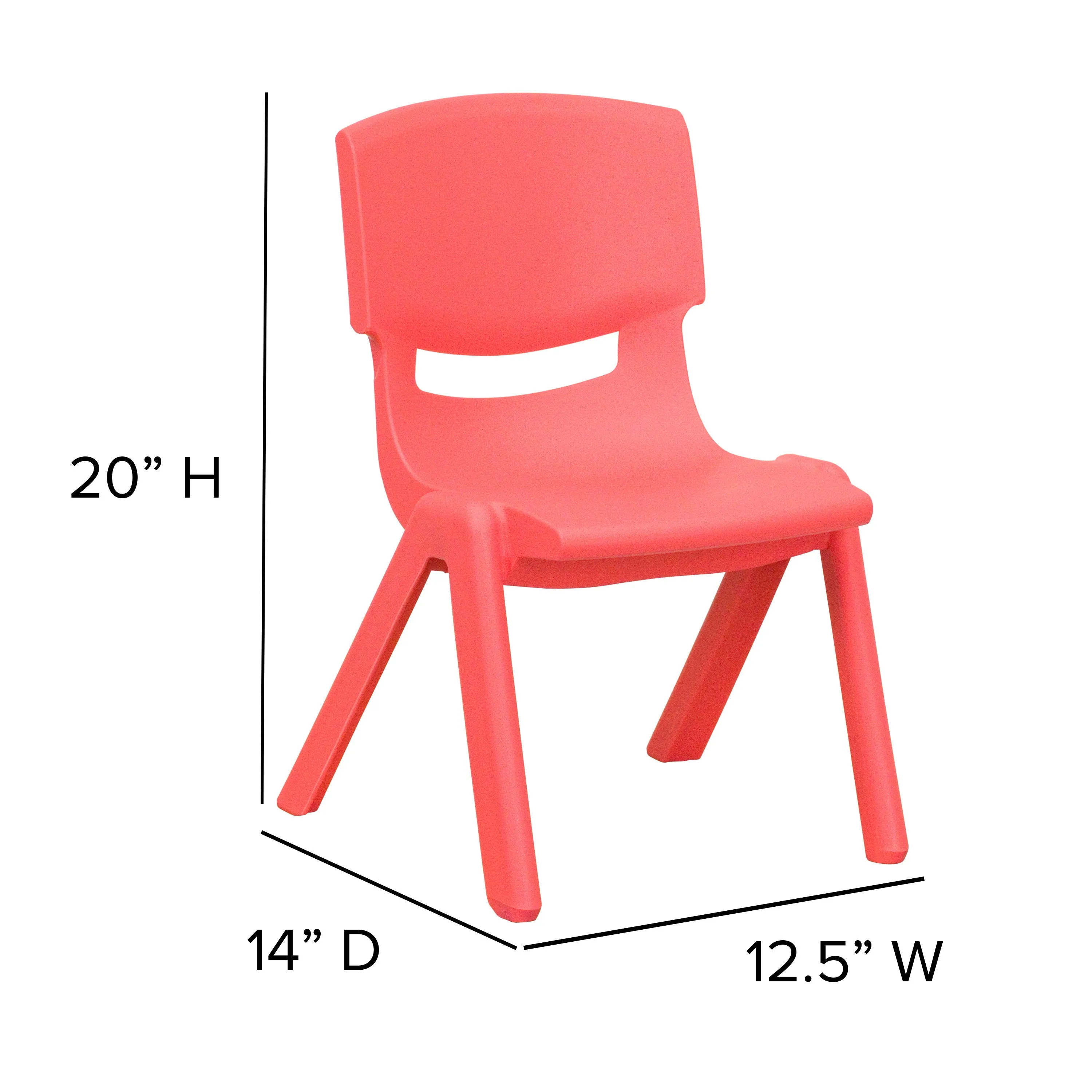 2 Pack Plastic Stackable School Chair with 10.5" Seat Height