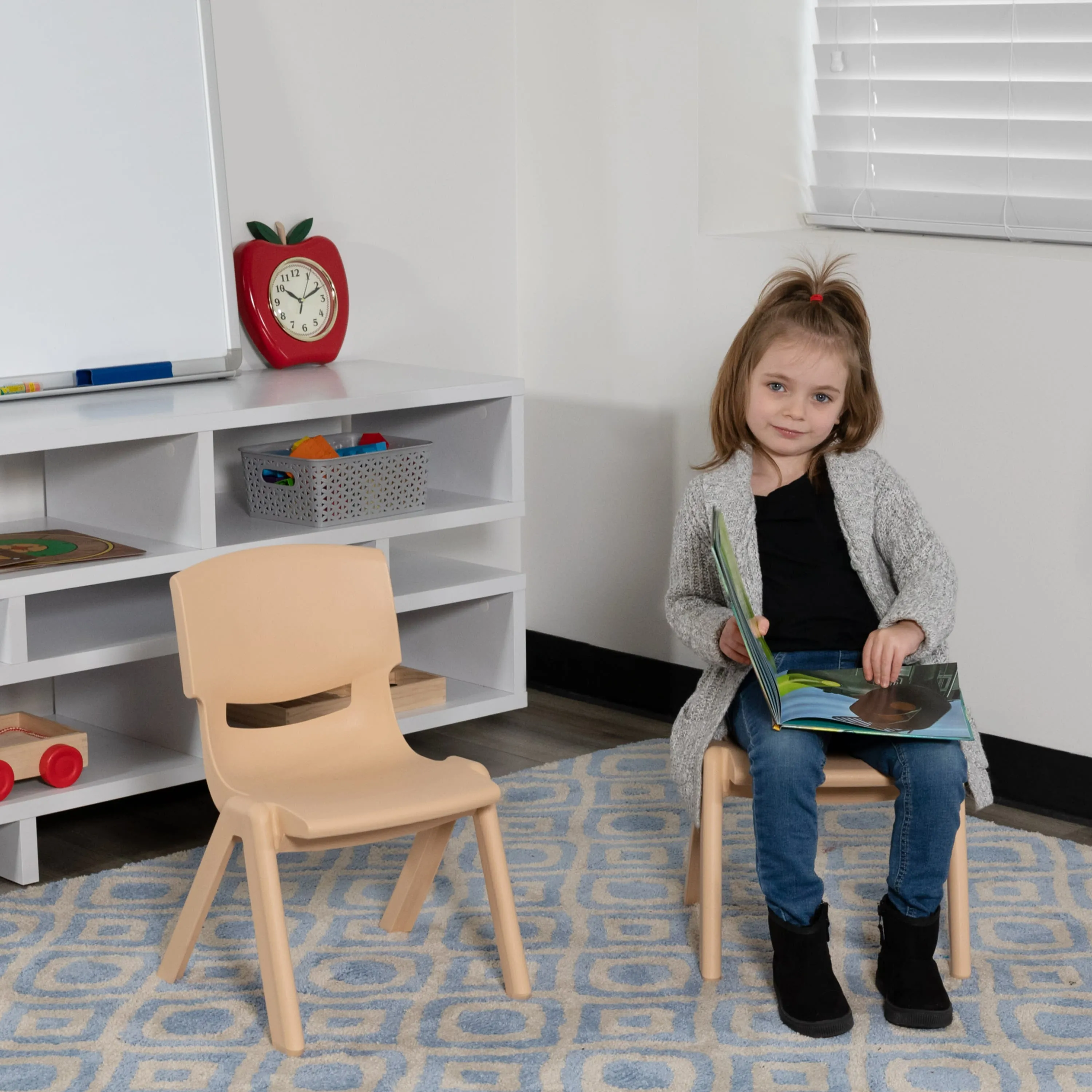 2 Pack Plastic Stackable School Chair with 10.5" Seat Height