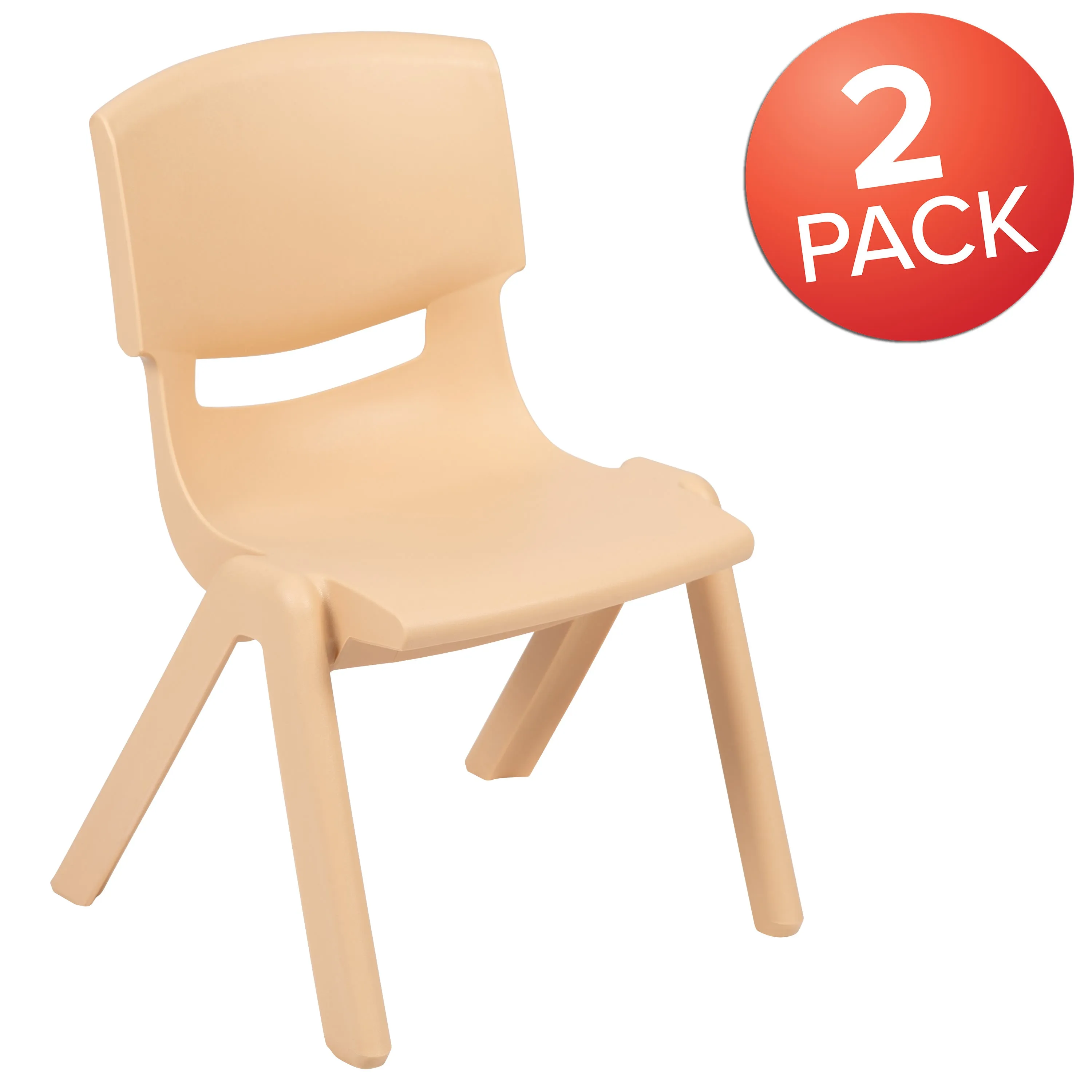 2 Pack Plastic Stackable School Chair with 10.5" Seat Height