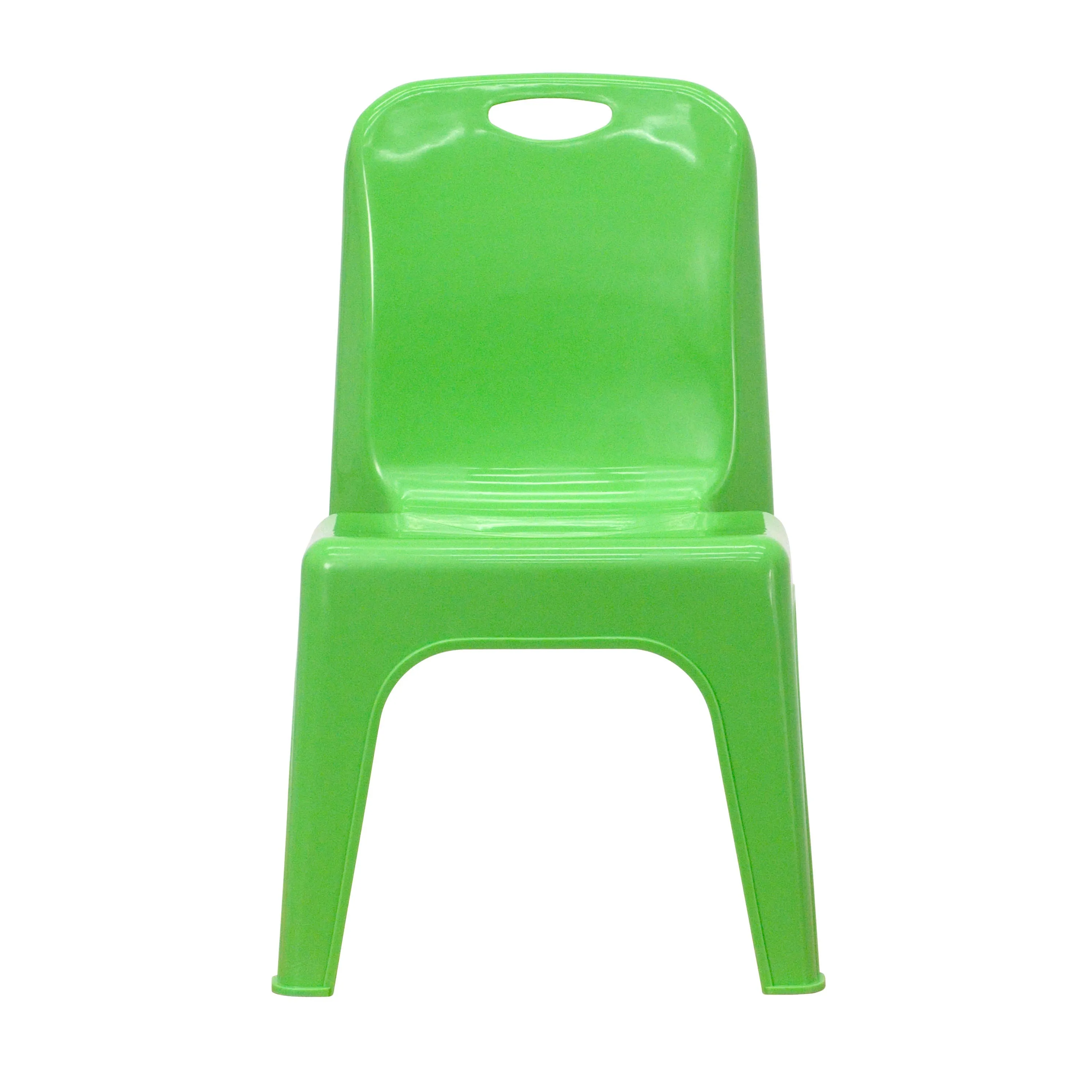 2 Pack Plastic Stackable School Chair with Carrying Handle and 11" Seat Height