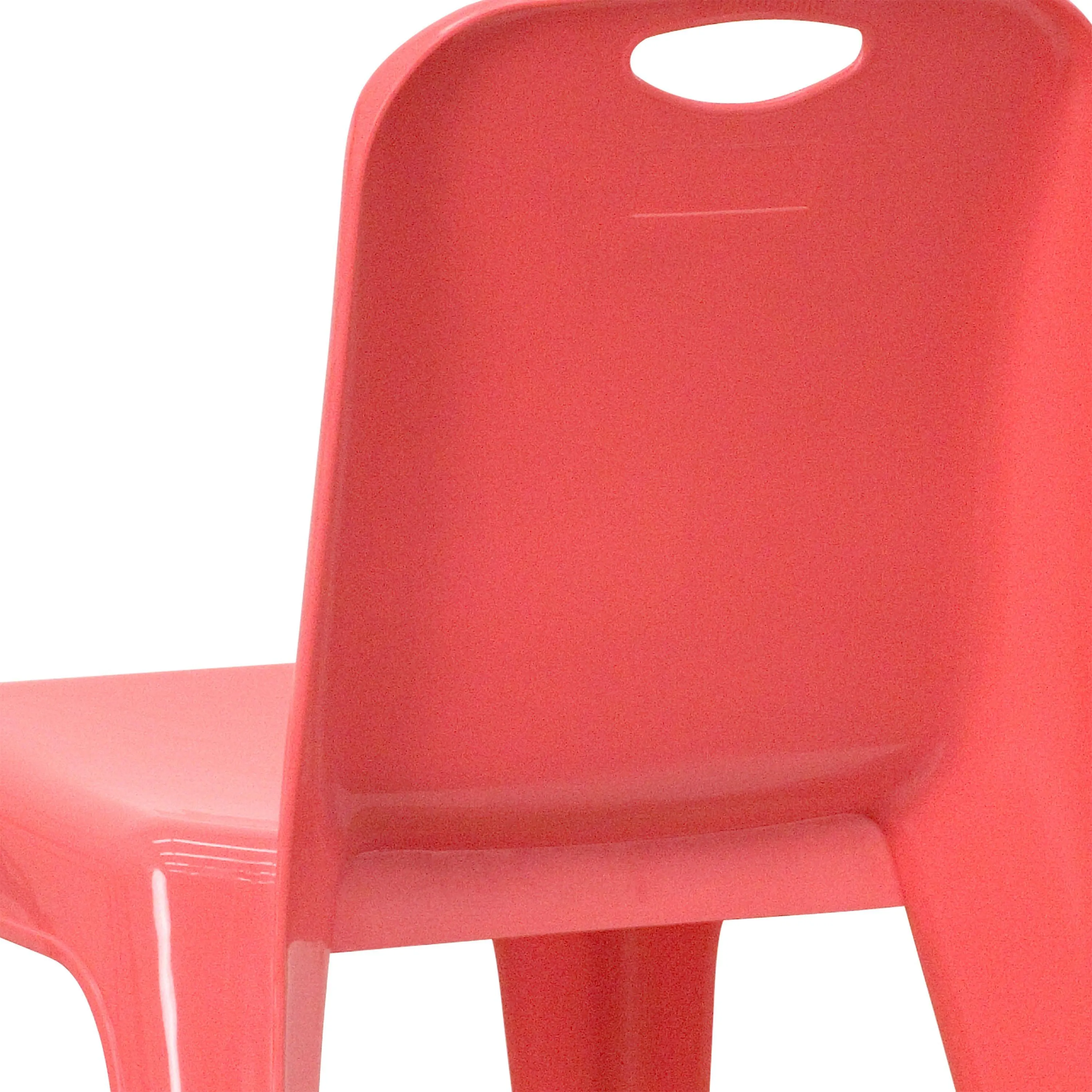 2 Pack Plastic Stackable School Chair with Carrying Handle and 11" Seat Height