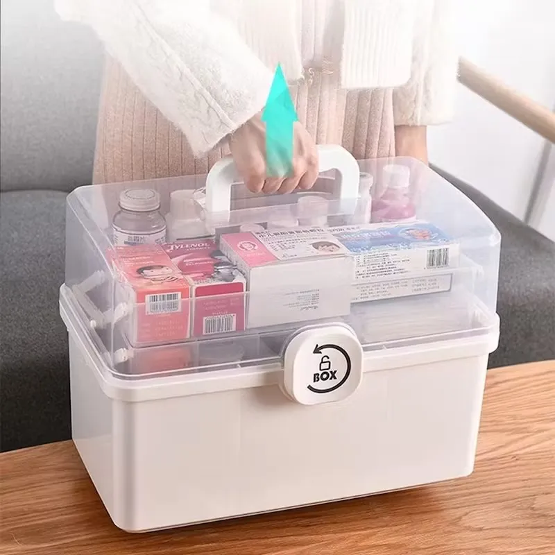 3 Layer Multi Compartment First Aid Medicine Organiser