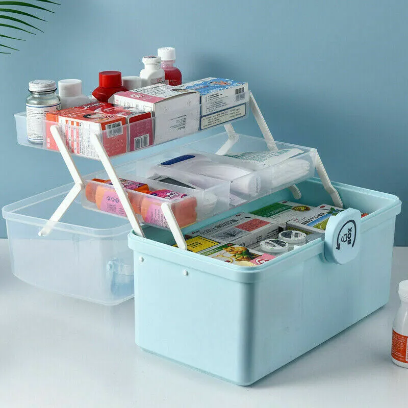 3 Layer Multi Compartment First Aid Medicine Organiser