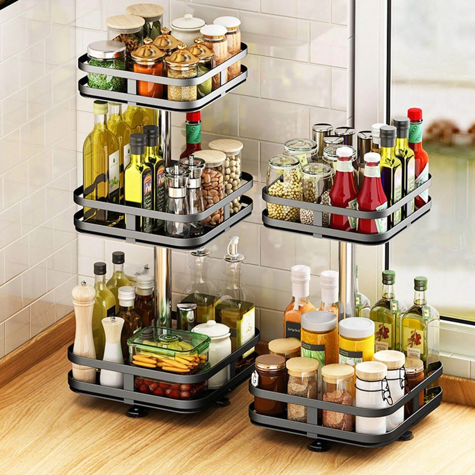 360 Rotating Kitchen Spice Storage Rack