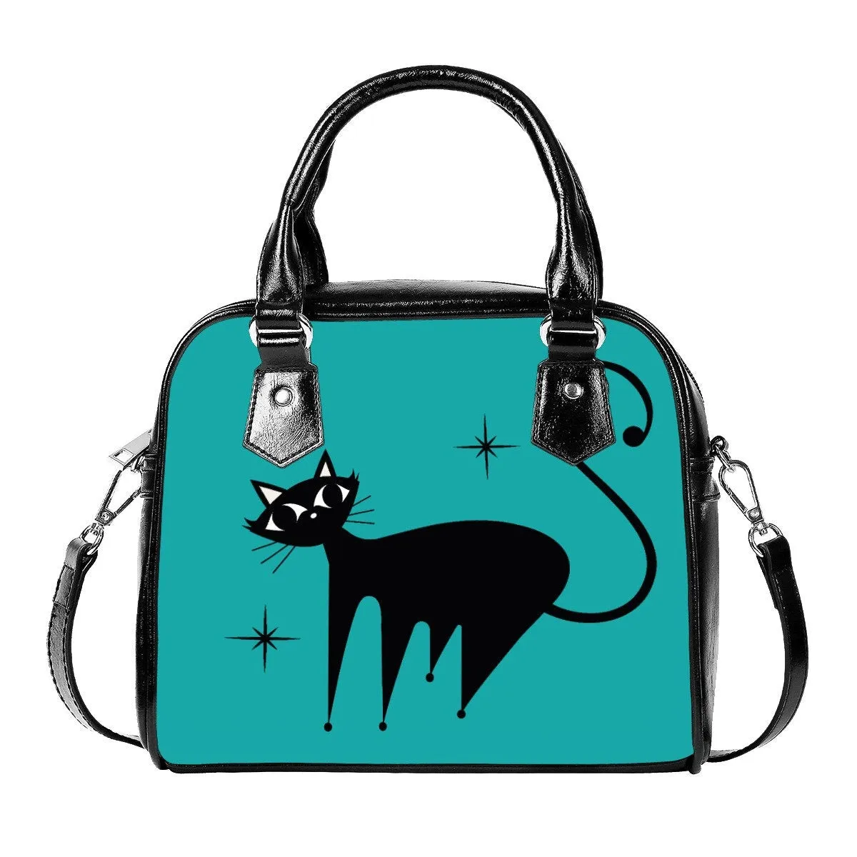 50s Retro Cat Handbag, Retro Bag, Retro Handbag, Cat Purse, Turquoise Handbag,  Women's Bags, Women's Purse, Cat Handbag, Small Handbag