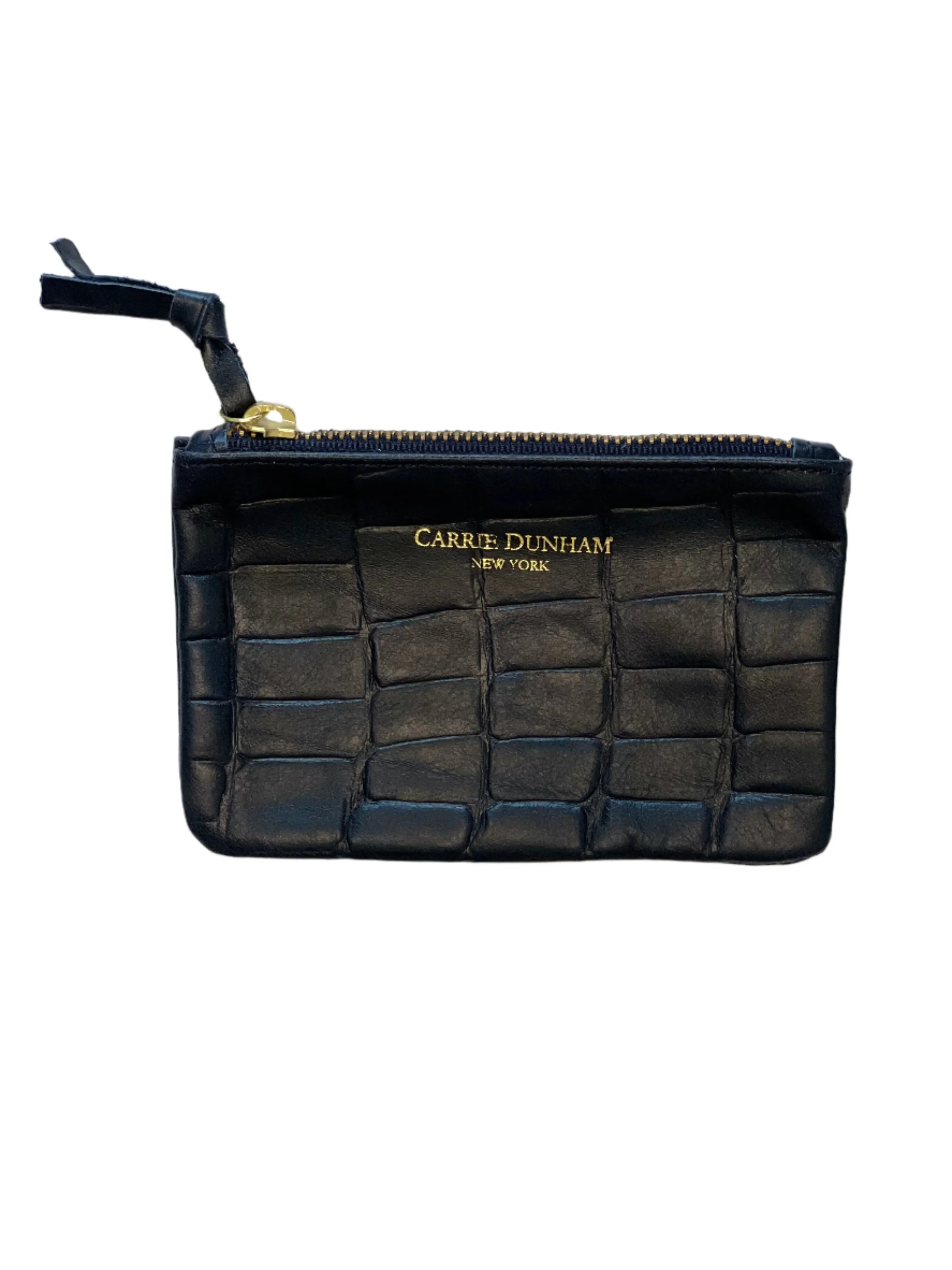 6x4 Medium Mini Black Croc Zip Pouch