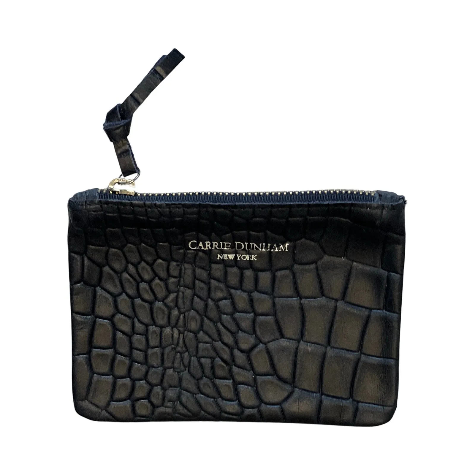 6x4 Medium Mini Black Croc Zip Pouch