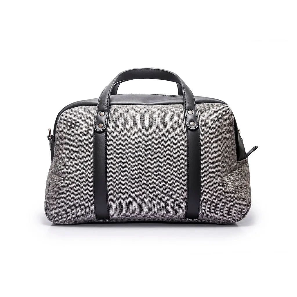 Albatross Weekender - Wool Herringbone | Black Leather