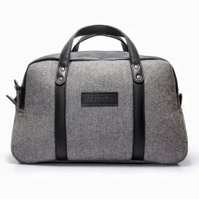 Albatross Weekender - Wool Herringbone | Black Leather