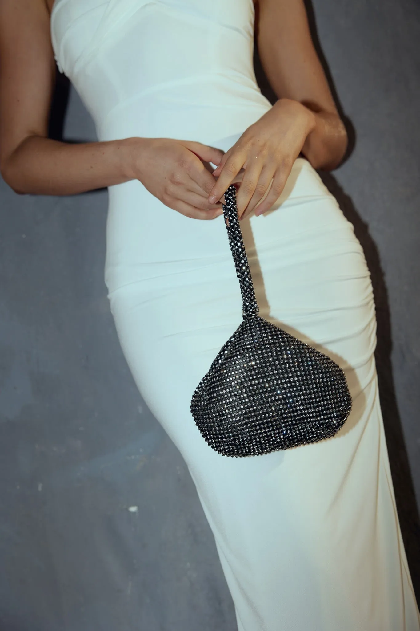 Amore Diamante Mesh Bag Black