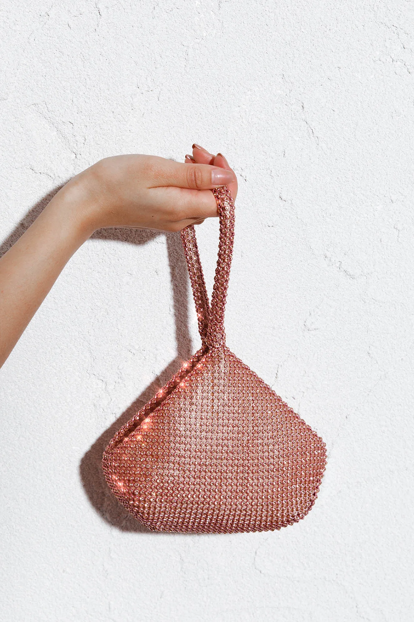 Amore Diamante Mesh Bag Champagne