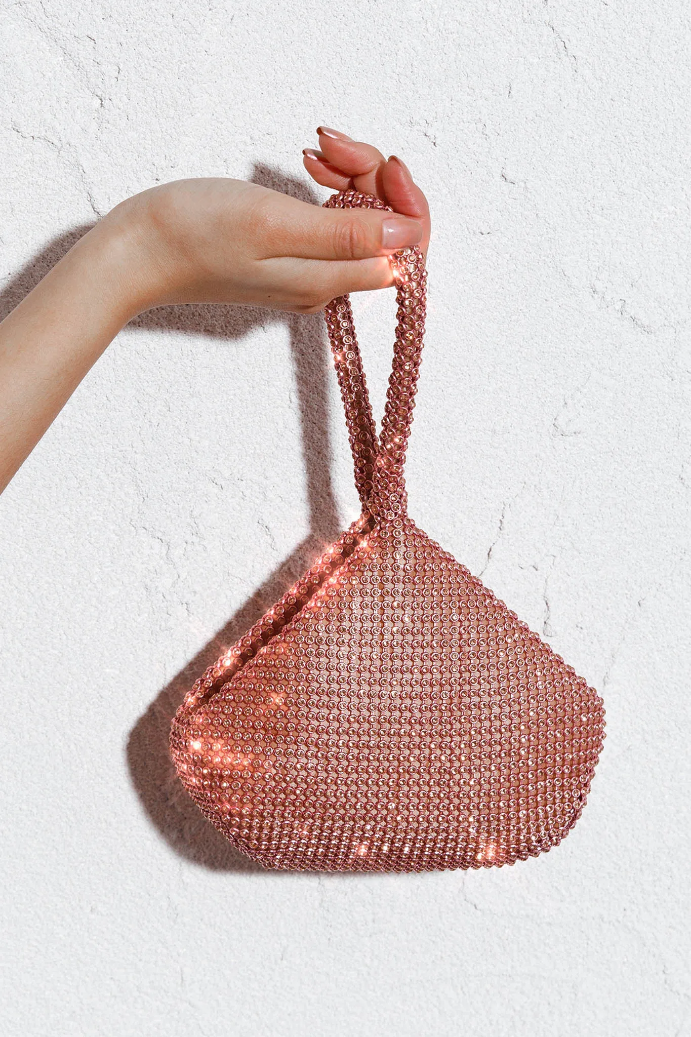 Amore Diamante Mesh Bag Champagne