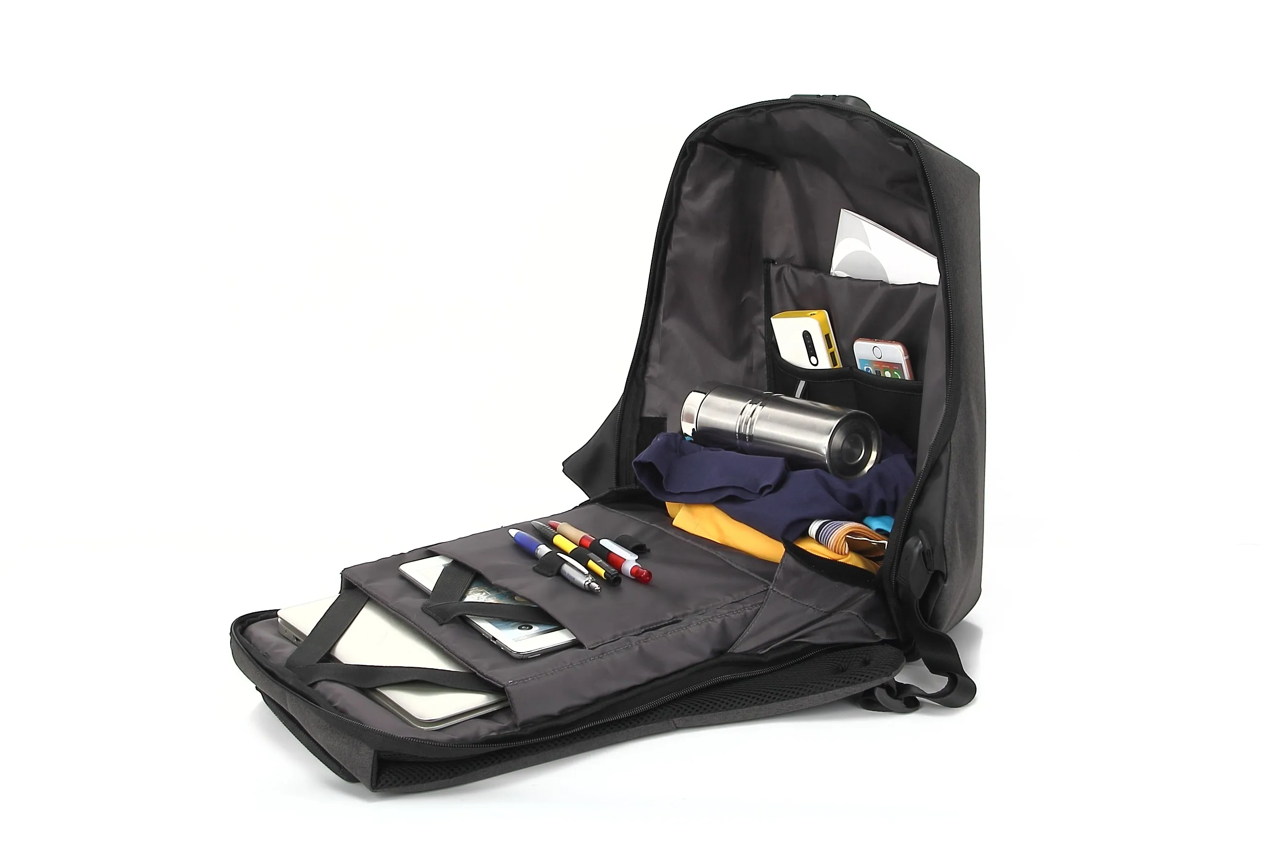 Anti-Theft Backpack for 16” Laptop with Integrated USB Charging Port