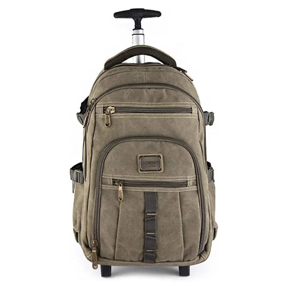 Aoking Canvas Wheeled Backpack 23L