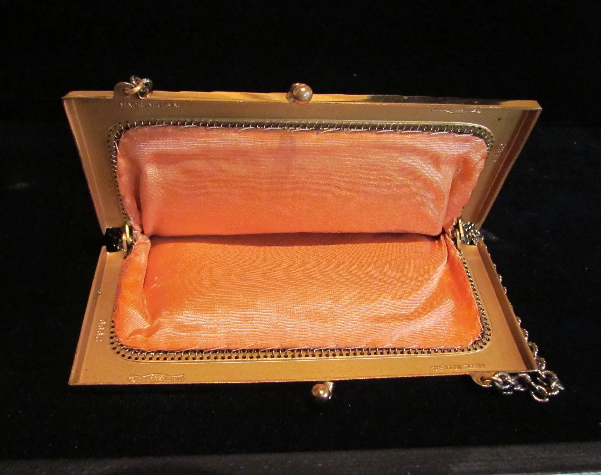 Art Deco Gold Purse Whiting Davis 1940s Mesh Purse Mint Condition Evening Handbag