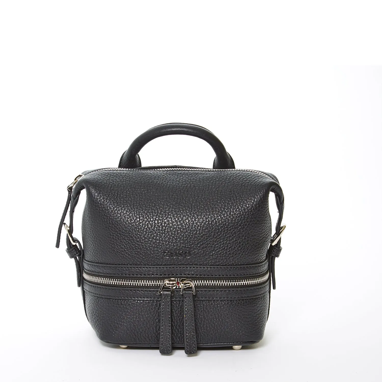 Ashley Small Black Leather Backpack