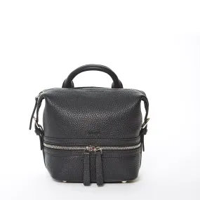 Ashley Small Black Leather Backpack