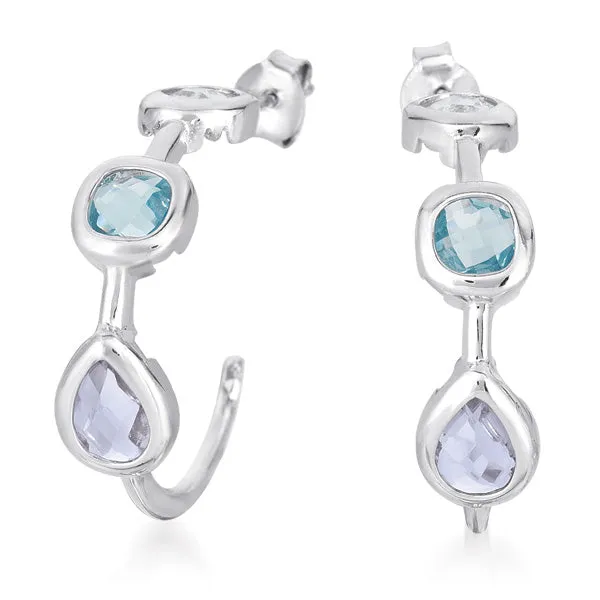 Aubrey Aqua And Lavender Hoop Earrings