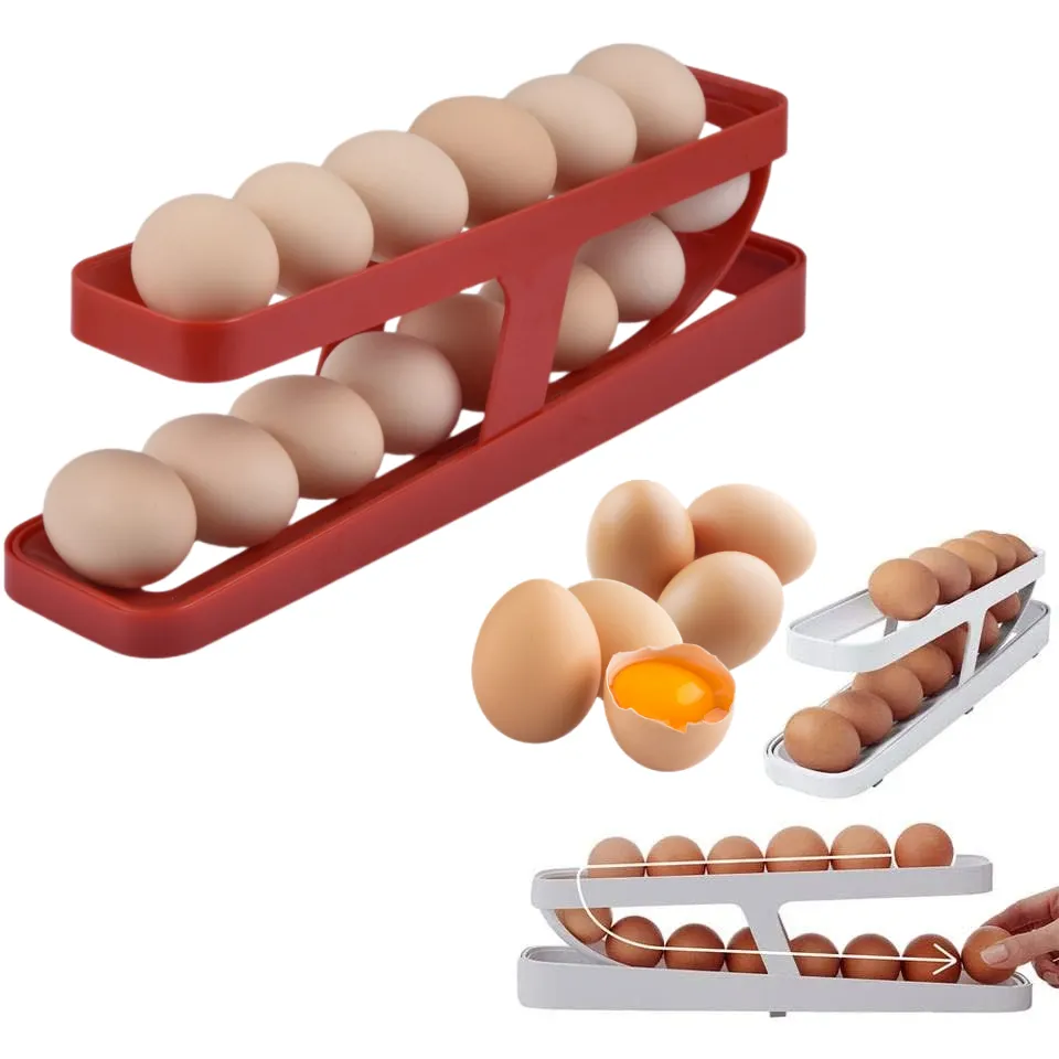 Automatic Scrolling Egg Rack Holder Storage Box Egg Basket