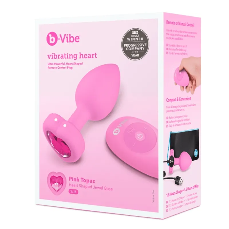 b-Vibe Vibrating Heart Remote Control Plug