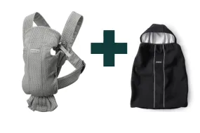 Baby Carrier Mini with Carrier Cover, Mesh - Grey