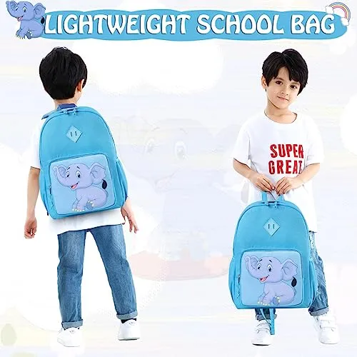 Backpack for Kids, Chasechic Water-resistant Toddler Preschool Kindergarten Bookbag for Kids with Chest Strap Blue Elephant