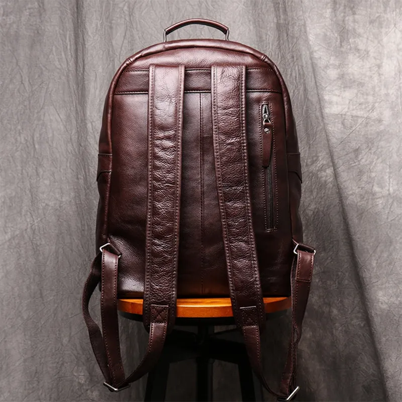 Backpack Head Layer Cowhide Leather Retro Travel Bag Casual Computer Package Fashion Women Backpack