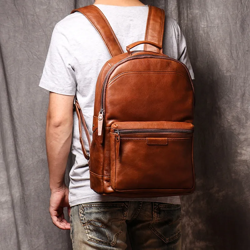 Backpack Head Layer Cowhide Leather Retro Travel Bag Casual Computer Package Fashion Women Backpack