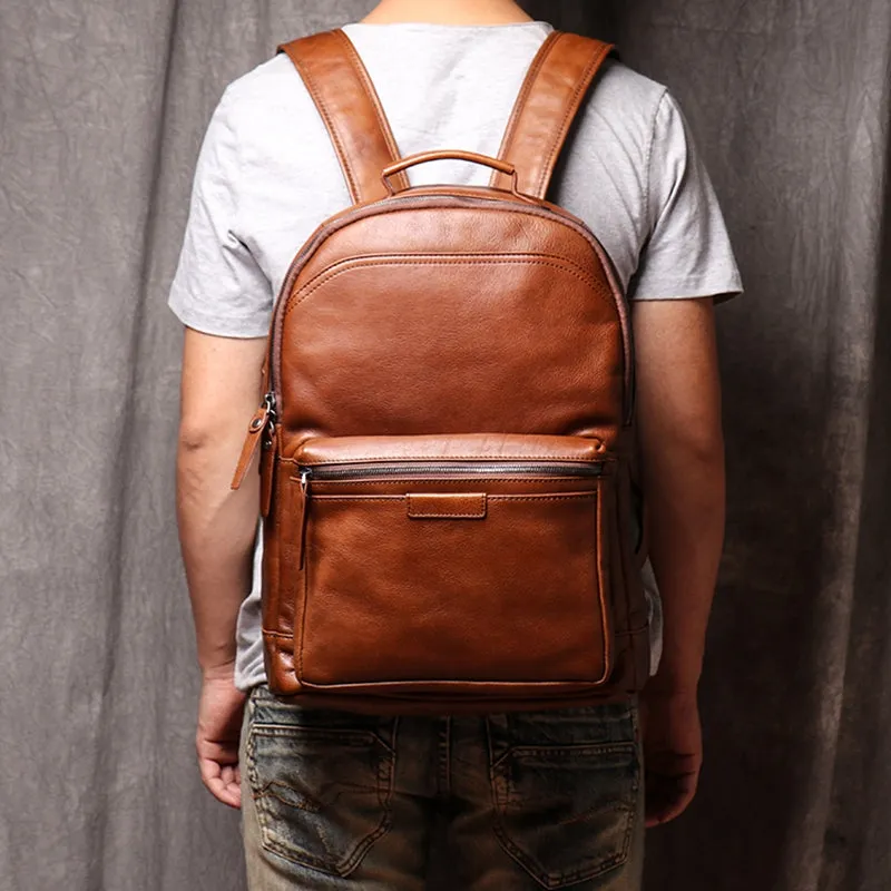 Backpack Head Layer Cowhide Leather Retro Travel Bag Casual Computer Package Fashion Women Backpack