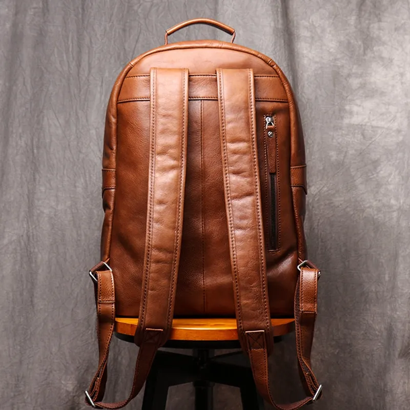 Backpack Head Layer Cowhide Leather Retro Travel Bag Casual Computer Package Fashion Women Backpack