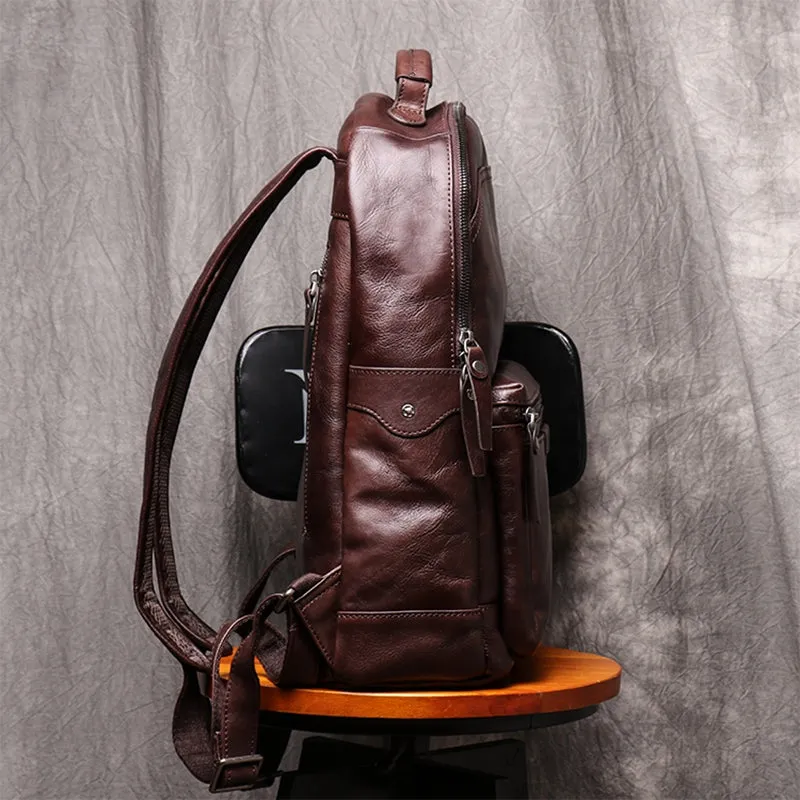 Backpack Head Layer Cowhide Leather Retro Travel Bag Casual Computer Package Fashion Women Backpack