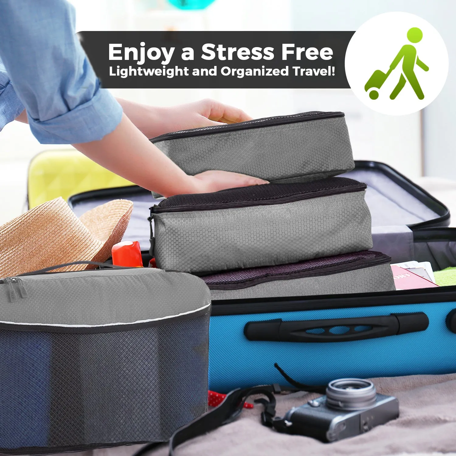 Bago 5 Set Packing Cubes For Travel - Luggage & Bag Organizer