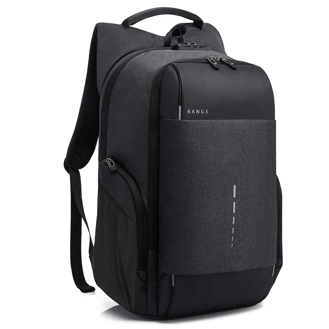 BANGE Anti-Theft Water Resistant Laptop Backpack with USB charging and TSA lock (Black)