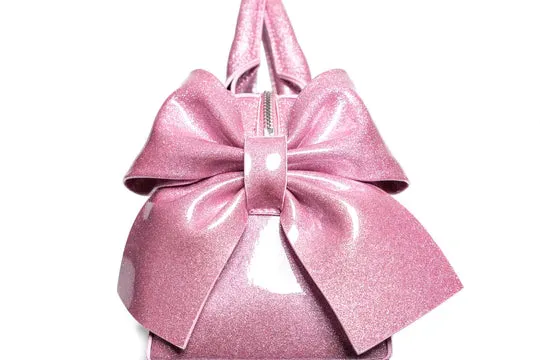 Bashful Blush Sparkle Mini Double Bow Tote