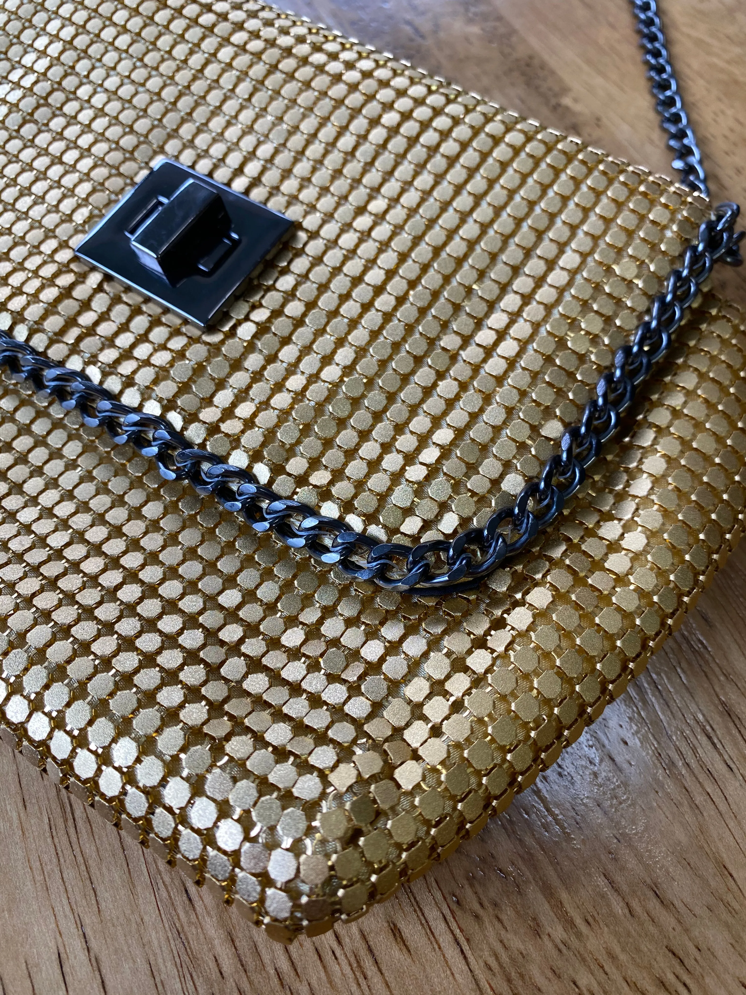 BCBGMaxazria Gold Clutch w/ Chain Strap