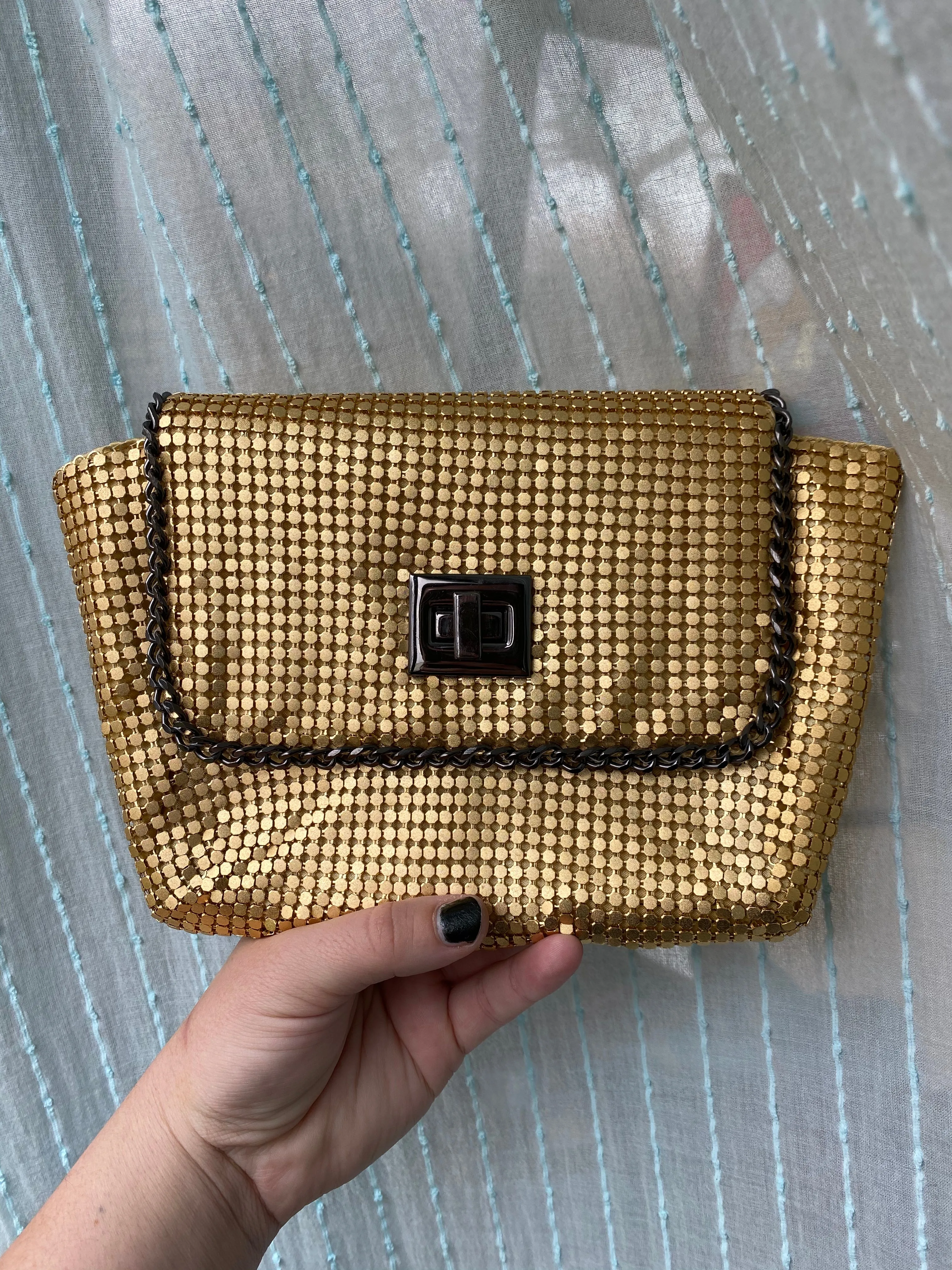 BCBGMaxazria Gold Clutch w/ Chain Strap