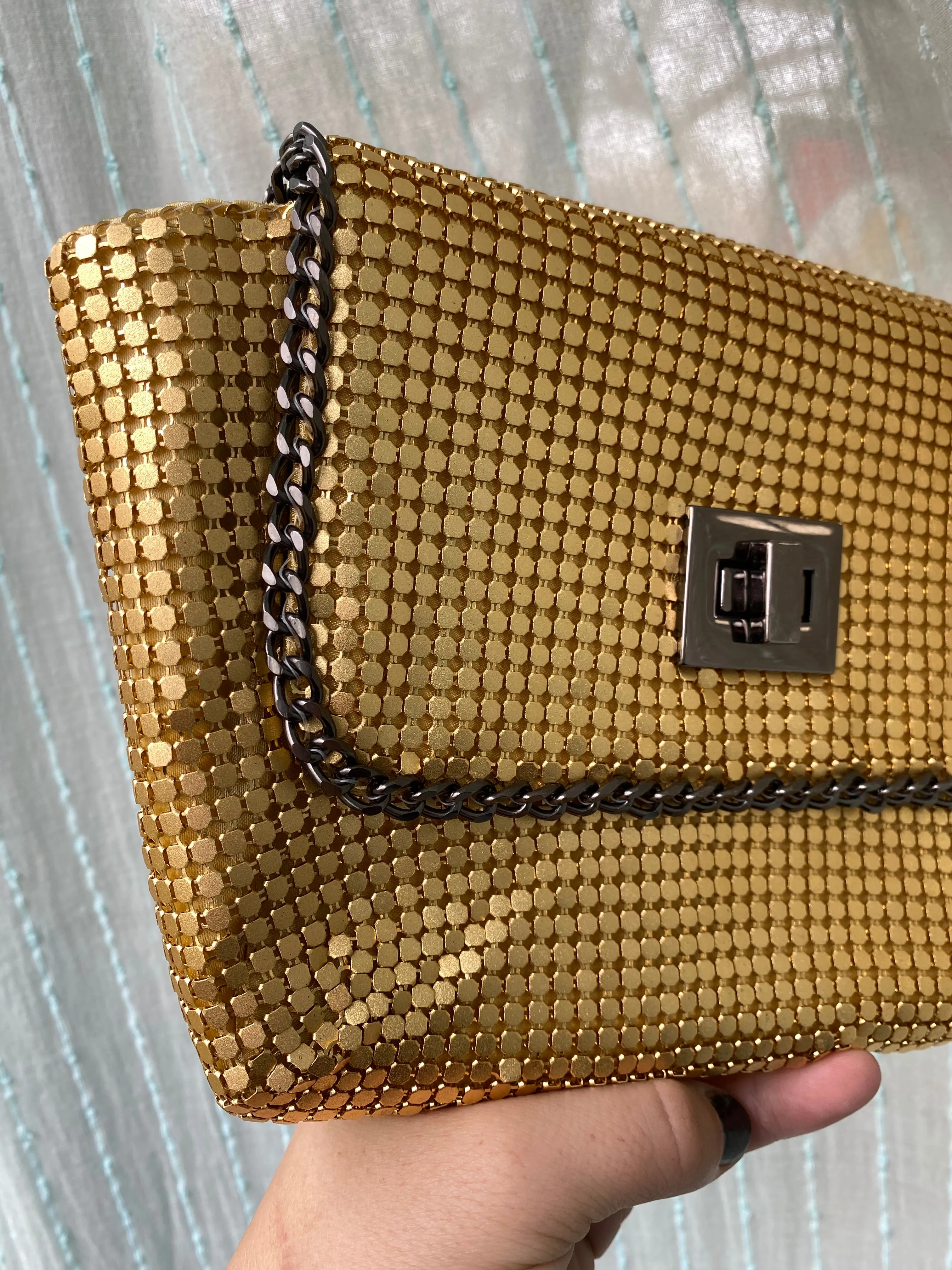 BCBGMaxazria Gold Clutch w/ Chain Strap