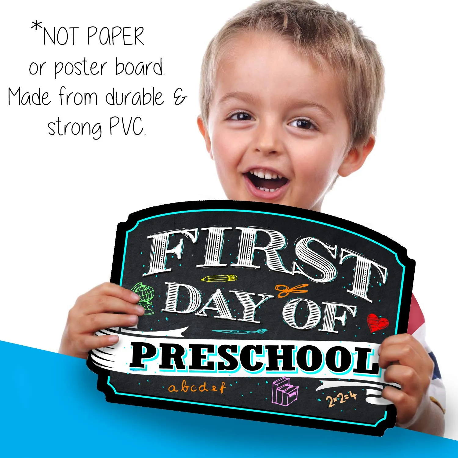 Bigtime Signs First Day of Preschool Sign Board Plaque Back to School Sign for use