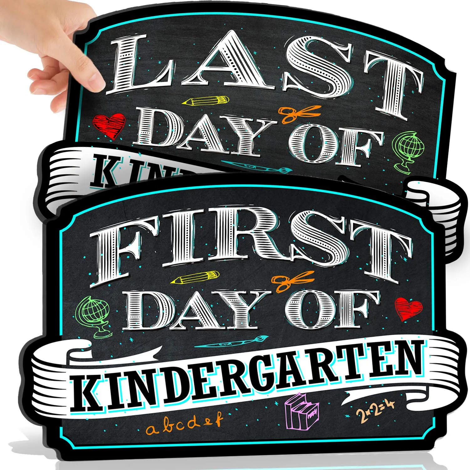 Bigtime Signs First Day of School & Last Day of School Double Sided Photo Picture Prop