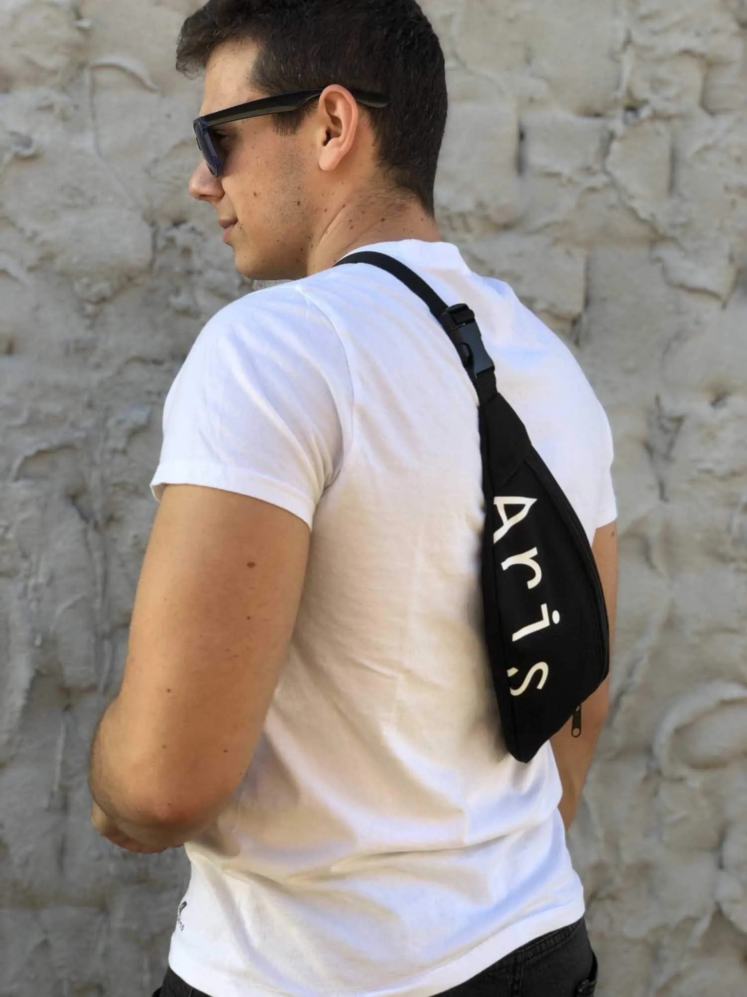 Black Sling bag for Men, Men Hip Bag, Small Crossbody bag, Unisex Chest Bag, Hip Belt Bag