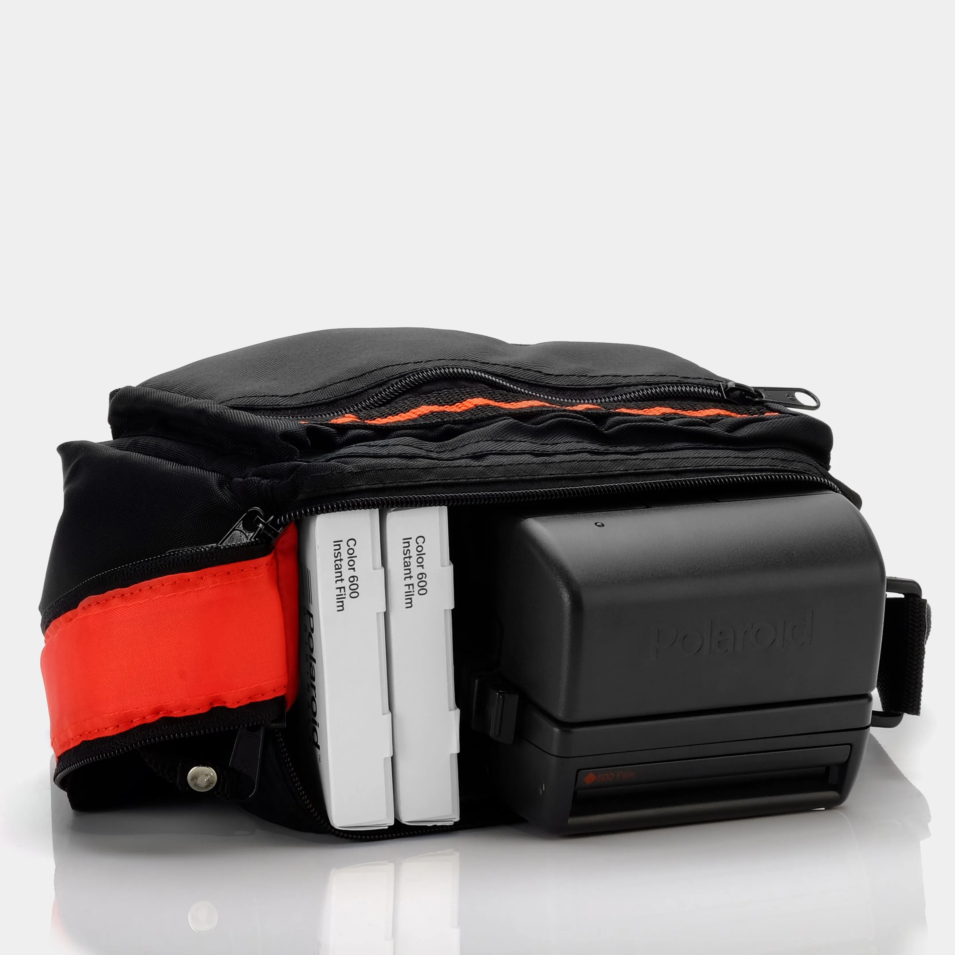 Black with Red Stripe Instant Camera Bag