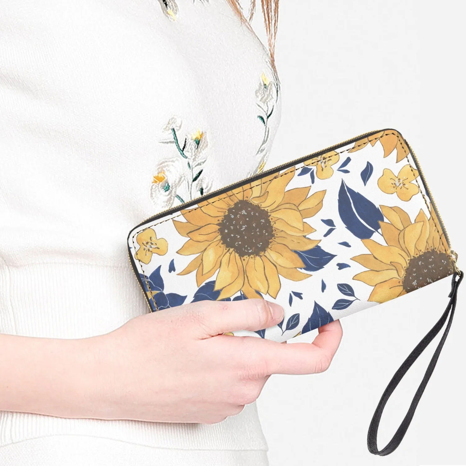 Blue Sunshine |  Leather Wristlet Clutch Wallet