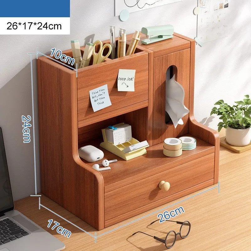 Bookshelf Desktop Office Folder Storage File Sorter Wood Organizer