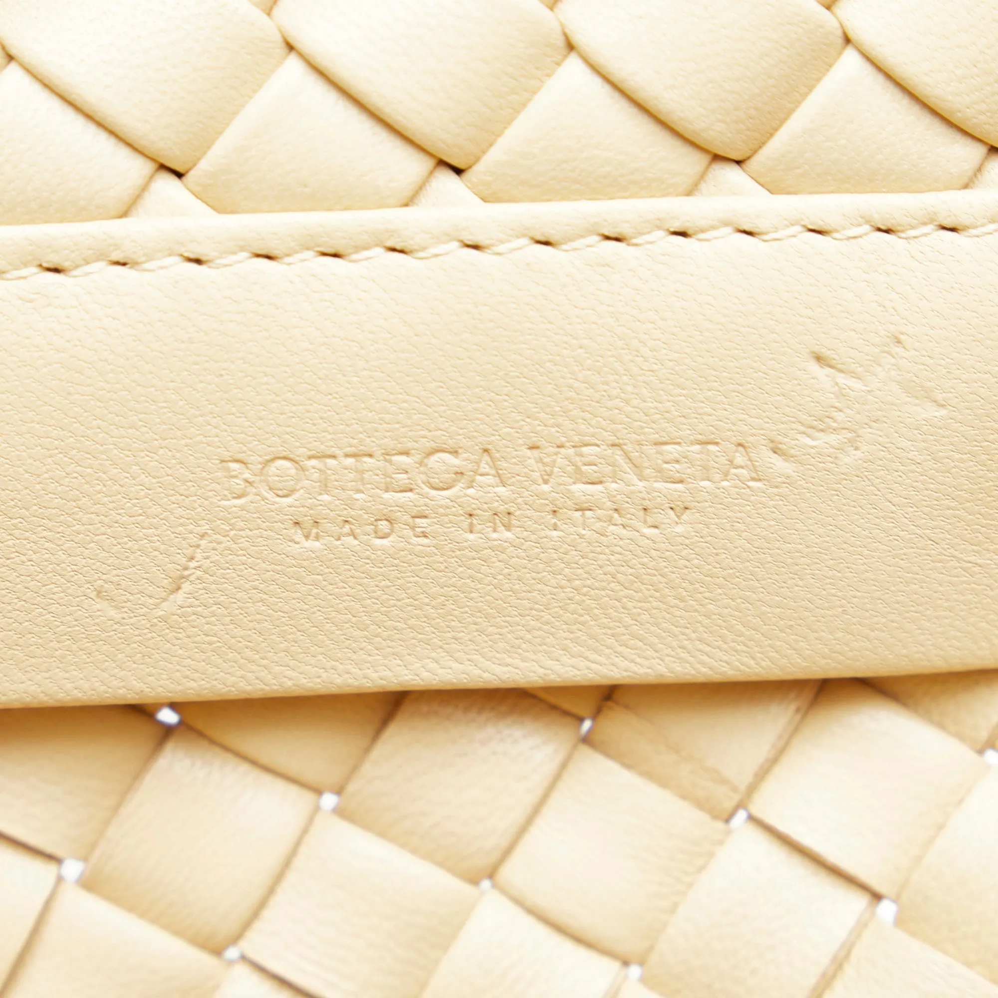 Bottega Veneta Fringe Crisscross Clutch Light Brown Intrecciato