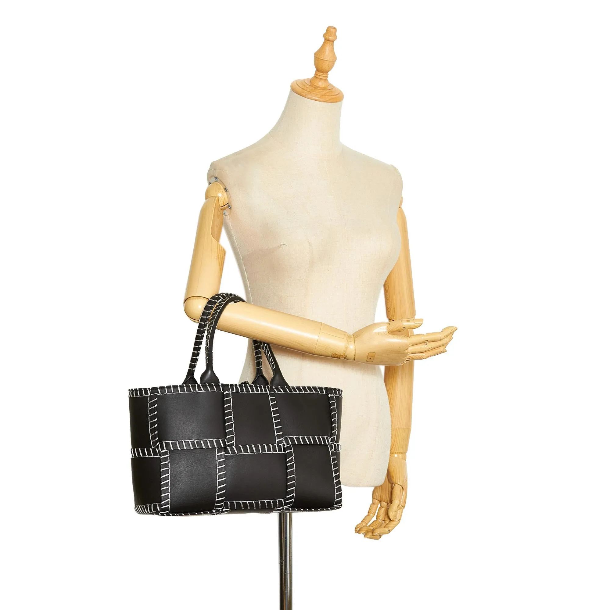 Bottega Veneta Small Intrecciato Topstitch Arco (SHG-6kjKTp)