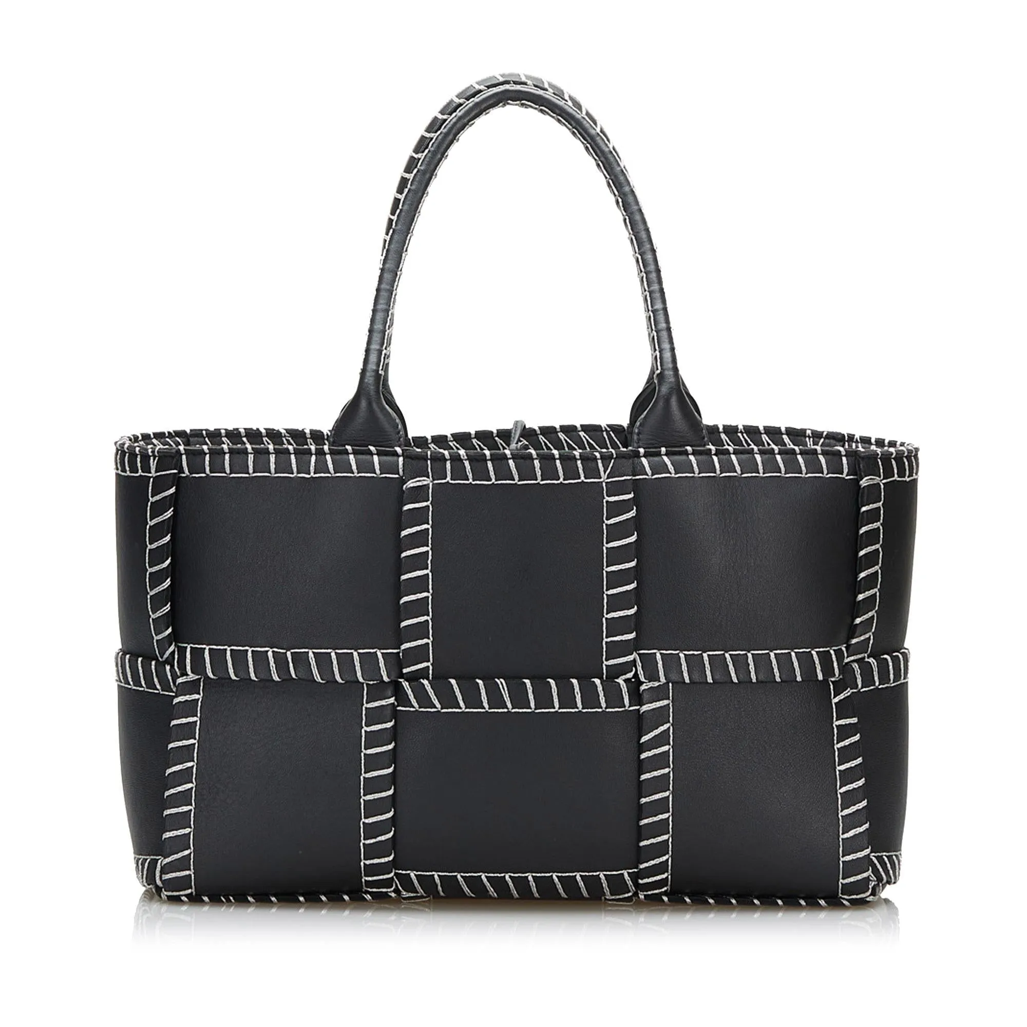 Bottega Veneta Small Intrecciato Topstitch Arco (SHG-6kjKTp)